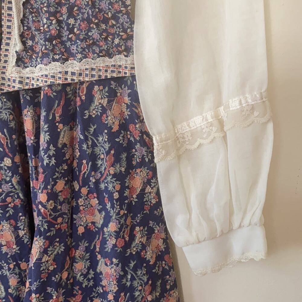 Gunne Sax VTG 1970s RARE Print Birds & Bees Dress - Picture 7 of 10